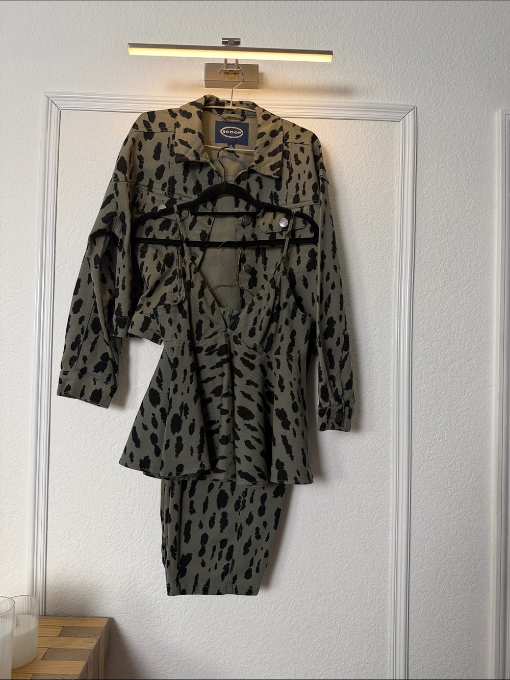 C/MEO Collective Olive Green Animal Print Jumpsuit Set